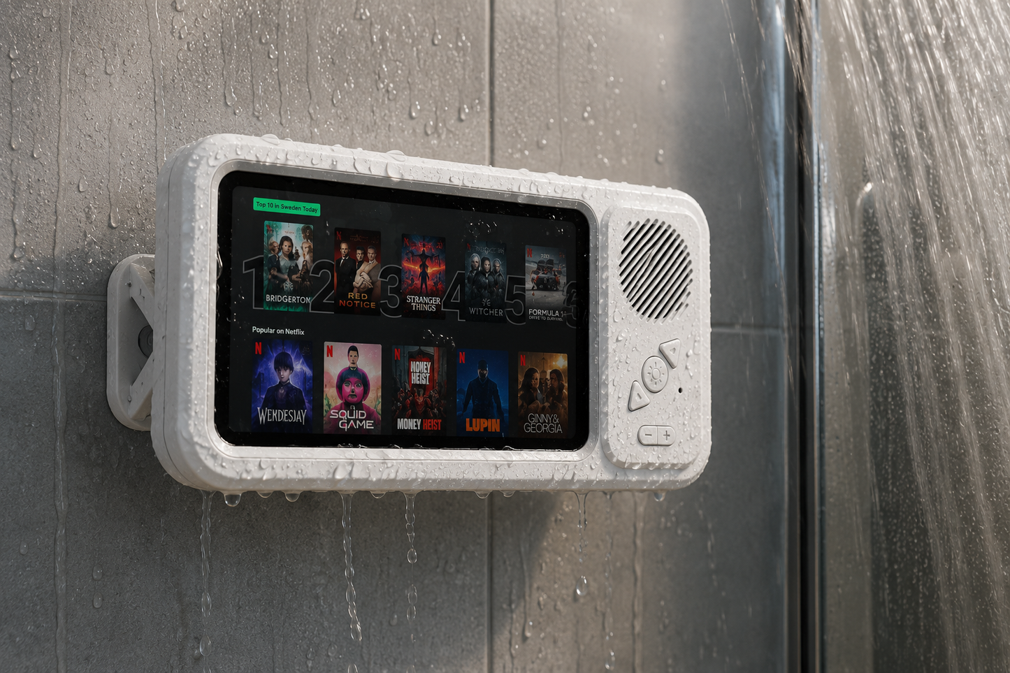 GlaslyCase™ –  Vattentät mobilfodral med Bluetooth-högtalare
