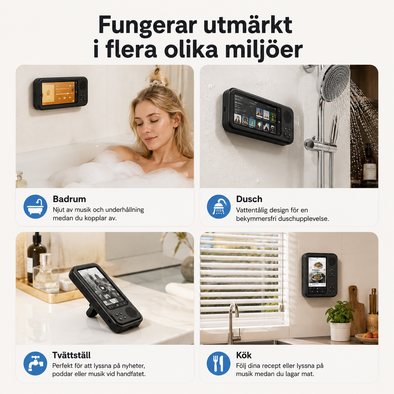 GlaslyCase™ –  Vattentät mobilfodral med Bluetooth-högtalare